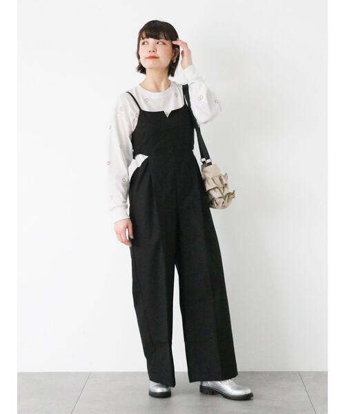 ehka sopo(エヘカソポ)の「サイドスリットサロペット(セットアップ可)(その他パンツ・レディース・グレー/カーキ/ブラック・F)」の9枚目の写真