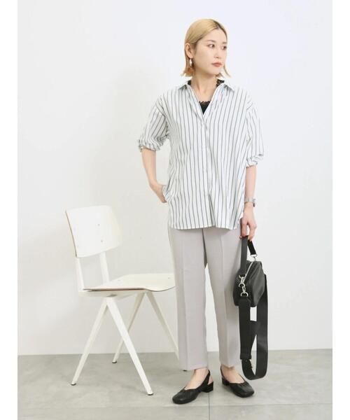 Samansa Mos2 blue(サマンサモスモスブルー)の「花レース付タンク(Tシャツ/カットソー・レディース・オフホワイト/ブラック・F)」の8枚目の写真