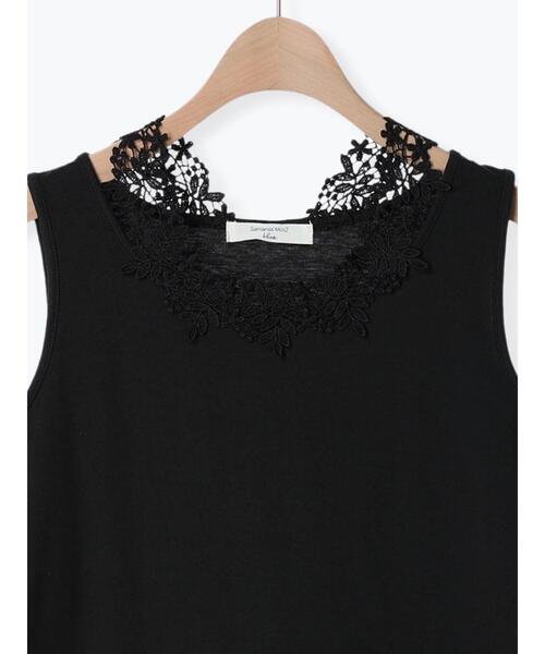 Samansa Mos2 blue(サマンサモスモスブルー)の「花レース付タンク(Tシャツ/カットソー・レディース・オフホワイト/ブラック・F)」の12枚目の写真