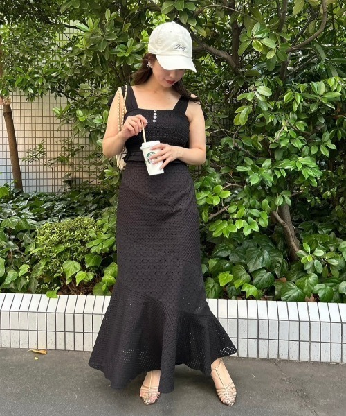 DEICY(デイシー)の「コットンレースマーメイドスカート(スカート・レディース・ブラック/オフホワイト/ピンク・0/1)」の2枚目の写真