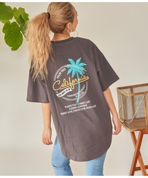 anap mimpi | パームツリー メッセージ 刺繍 コットン ビッグ Tシャツ(Tシャツ/カットソー)