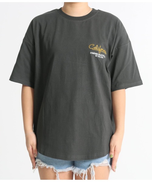 anap mimpi（アナップミンピ）の「パームツリー メッセージ 刺繍 コットン ビッグ Tシャツ（Tシャツ/カットソー・レディース・ホワイト/ダークグレー/グレー・FREE）」の22枚目の写真