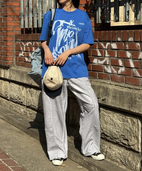 SLOWACID（スローアシッド）の「【UNISEX】SLOW ACID／GRAIN LOGO T 2118249（Tシャツ/カットソー・レディース・ブラック/ライトグレー/チャコール/ブルー・SMALL/MEDIUM/LARGE）」の9枚目の写真