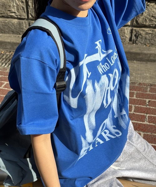 SLOWACID（スローアシッド）の「【UNISEX】SLOW ACID／GRAIN LOGO T 2118249（Tシャツ/カットソー・レディース・ブラック/ライトグレー/チャコール/ブルー・SMALL/MEDIUM/LARGE）」の14枚目の写真