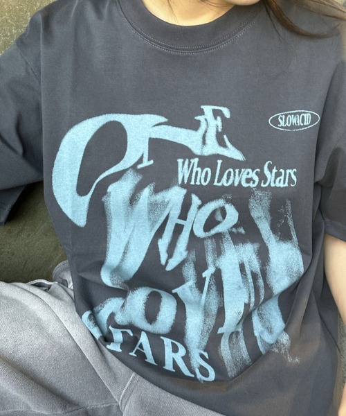 SLOWACID（スローアシッド）の「【UNISEX】SLOW ACID／GRAIN LOGO T 2118249（Tシャツ/カットソー・レディース・ブラック/ライトグレー/チャコール/ブルー・SMALL/MEDIUM/LARGE）」の19枚目の写真