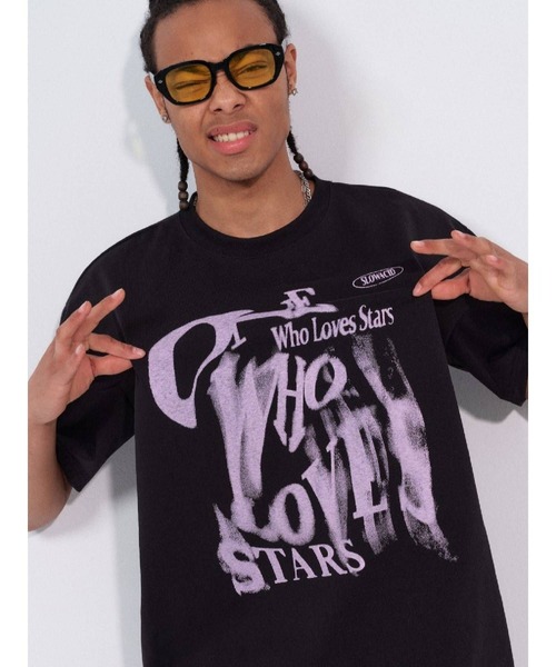 SLOWACID（スローアシッド）の「【UNISEX】SLOW ACID／GRAIN LOGO T 2118249（Tシャツ/カットソー・レディース・ブラック/ライトグレー/チャコール/ブルー・SMALL/MEDIUM/LARGE）」の20枚目の写真