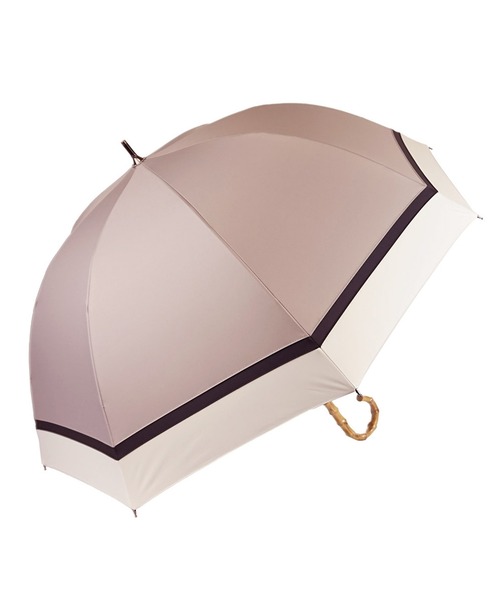 macocca(マコッカ)の「完全遮光 遮光率100% UVカット率100% 晴雨兼用 ショート傘 3色切替 50cm(長傘・レディース・グレイッシュベージュ/モカ/オフホワイト・FREE)」の6枚目の写真