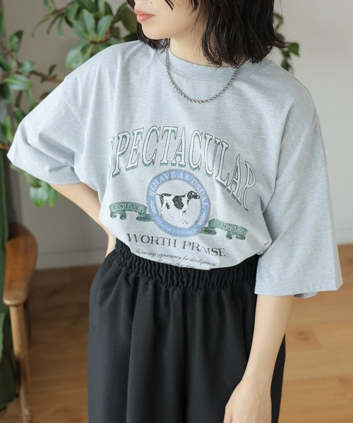 完売人気　グレー　バックプリント　レプシム　Tシャツ　フォトTシャツ 楽天市場】【SALE／50%OFF】動物プリントBIG-T【新色予約