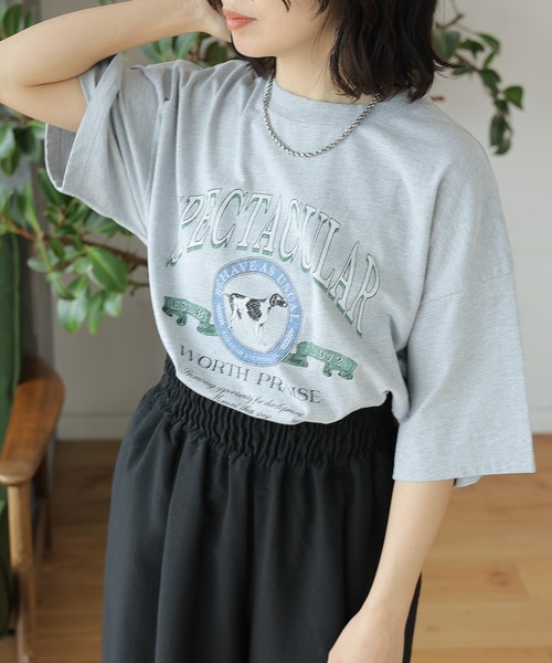 LEPSIM(レプシィム)の「動物プリントBIG-T 115066(Tシャツ/カットソー・レディース・レッド/チャコールグレー/オフホワイト/ライトグレー・FREE)」の7枚目の写真