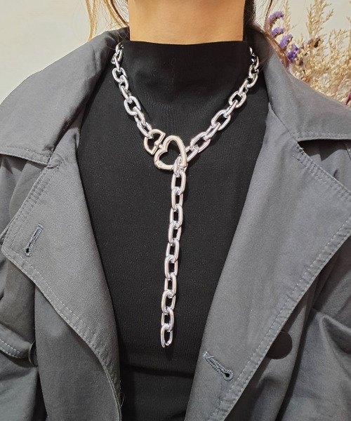 SILVER BULLET（シルバーバレット）の「『SBLTR』ユニセックス ハートチェーンネックレス（ネックレス・レディース・シルバー系その他/シルバー・FREE）」の4枚目の写真