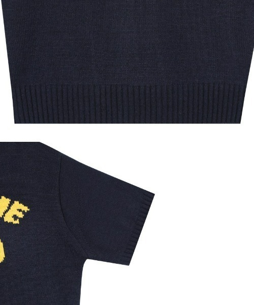 BEIDELLI（ベイデリー）の「[BELLIDE MADE] AWESOMEラウンド配色半袖ニット（Tシャツ/カットソー・レディース・ネイビー/ホワイト・FREE）」の19枚目の写真