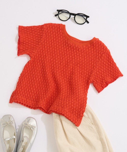 CIAOPANIC TYPY（チャオパニックティピー）の「【KIDS】ぽこぽこTee（Tシャツ/カットソー・キッズ・ホワイト/グリーン系その他/オレンジ/ブラック・SMALL/MEDIUM/LARGE/X-LARGE/XX-LARGE）」の4枚目の写真