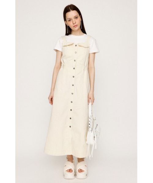 SLY(スライ)の「GATHER CORSET JUMPER SK ギャザー コルセット ジャンパースカート(ジャンパースカート・レディース・ブラック/アイボリー・FREE)」の4枚目の写真