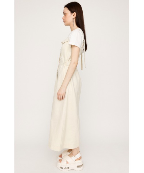 【未使用品】ballsey スラブコットンツイードジャンパースカート セール】GATHER CORSET JUMPER SK ギャザー コルセット
