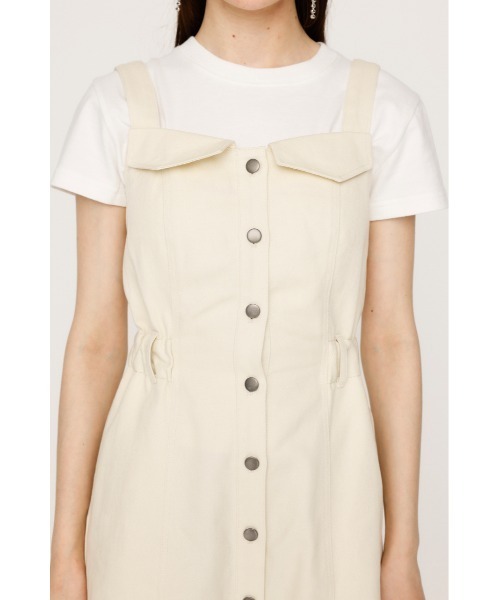 SLY(スライ)の「GATHER CORSET JUMPER SK ギャザー コルセット ジャンパースカート(ジャンパースカート・レディース・ブラック/アイボリー・FREE)」の8枚目の写真