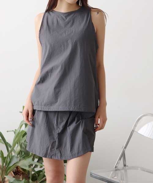 セール】ノースリーブトップス×カーゴミニスカートセットアップ