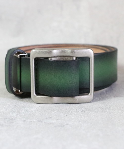 ８(eight)（エイト）の「栃木レザーグラデバックルベルト（ベルト・メンズ・ネイビー/イエロー/ブラウン/ダークブラウン/グリーン/レッド/ブラック・FREE）」の4枚目の写真