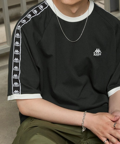 Kappa（カッパ）の「Kappa / カッパ 別注 ロゴ刺繍 サイドライン ラグラン リンガー半袖Tシャツ（Tシャツ/カットソー・メンズ・ブラック/オフホワイト/グレイッシュブルー/グレイッシュベージュ/ダークグレー・L/M）」の18枚目の写真