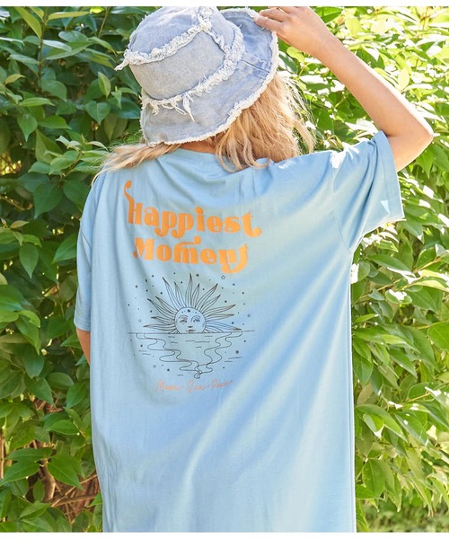 anap mimpi(アナップミンピ)の「SUNメッセージプリントTシャツマキシワンピース(ワンピース・レディース・ブラック/パープル/ターコイズブルー・FREE)」の9枚目の写真