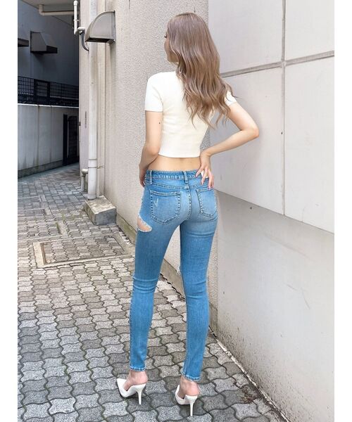 GYDA（ジェイダ）の「GYGYプレートハーフスリーブニットトップス（ニット/セーター・レディース・ブラック/オフホワイト/その他1・FREE）」の10枚目の写真