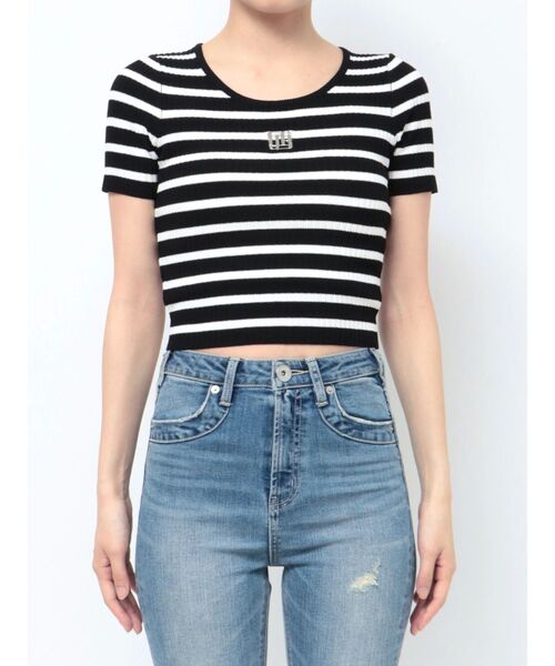 GYDA（ジェイダ）の「GYGYプレートハーフスリーブニットトップス（ニット/セーター・レディース・ブラック/オフホワイト/その他1・FREE）」の18枚目の写真