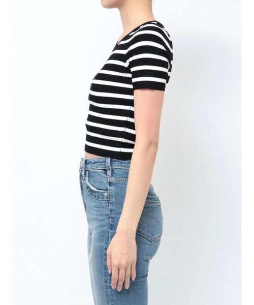 GYDA（ジェイダ）の「GYGYプレートハーフスリーブニットトップス（ニット/セーター・レディース・ブラック/オフホワイト/その他1・FREE）」の17枚目の写真