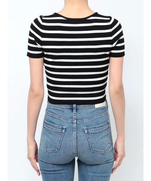 GYDA（ジェイダ）の「GYGYプレートハーフスリーブニットトップス（ニット/セーター・レディース・ブラック/オフホワイト/その他1・FREE）」の16枚目の写真