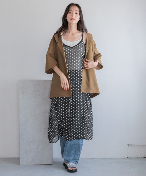 LOWRYS FARM(ローリーズファーム)の「バスケットルーズジャケット2 132253(テーラードジャケット・レディース・ブラウン/アイボリー/チャコールグレー・FREE)」の9枚目の写真