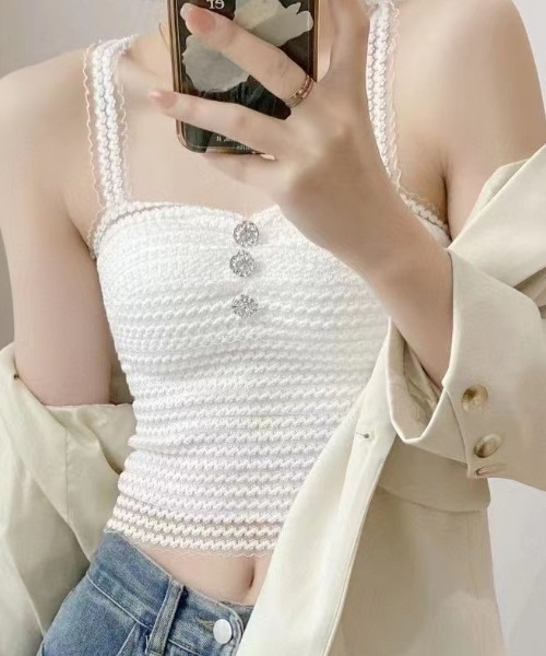 Vipoa(ヴィポア)の「lace camisole(キャミソール・レディース・ブラック/ホワイト・FREE)」の10枚目の写真