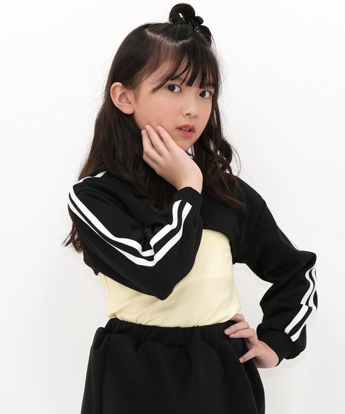 Bee des Bee(ビーデスビー)の「ライン入りトップス×タンクトップ(パーカー・キッズ・ピンク系その他/ホワイト×ブラック/ブラック系その他・140cm/120cm/110cm/150cm/130cm)」の3枚目の写真