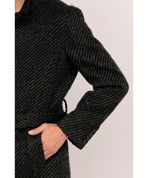 HIGH STREET（ハイストリート）の「HIGH STREET∴スパーキーカルゼスタンドコート（ステンカラーコート・メンズ・ブラック・L/LL/S/M）」の14枚目の写真