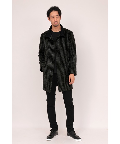 HIGH STREET（ハイストリート）の「HIGH STREET∴スパーキーカルゼスタンドコート（ステンカラーコート・メンズ・ブラック・L/LL/S/M）」の21枚目の写真