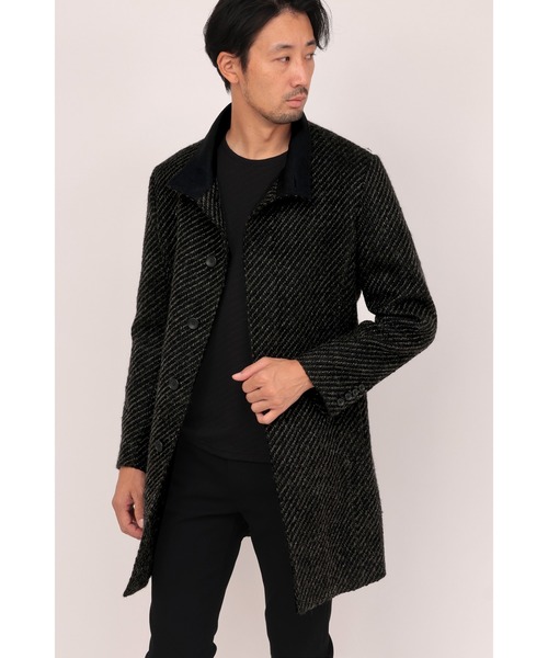 HIGH STREET（ハイストリート）の「HIGH STREET∴スパーキーカルゼスタンドコート（ステンカラーコート・メンズ・ブラック・L/LL/S/M）」の19枚目の写真