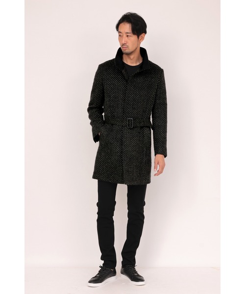 HIGH STREET（ハイストリート）の「HIGH STREET∴スパーキーカルゼスタンドコート（ステンカラーコート・メンズ・ブラック・L/LL/S/M）」の15枚目の写真