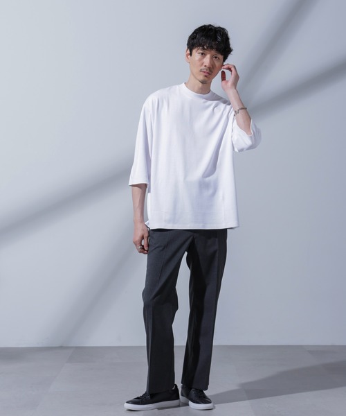 Anti Soaked(R) 汗染み防止 クルーネックワイドTシャツ七分袖（Tシャツ/カットソー）｜nano･universe（ナノユニバース）