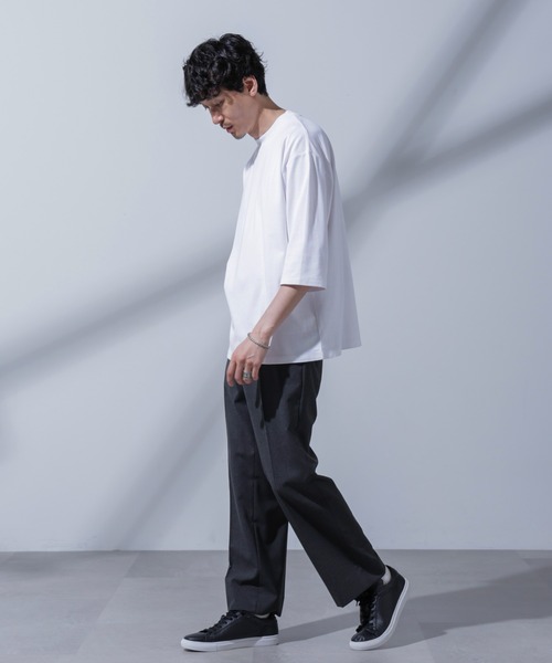 Anti Soaked(R) 汗染み防止 クルーネックワイドTシャツ七分袖（Tシャツ/カットソー）｜nano･universe（ナノユニバース）