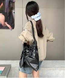リボンシャーリングトートバッグ