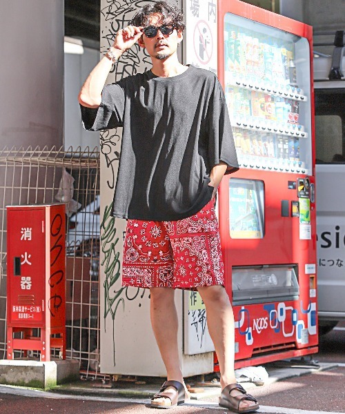 LUXSTYLE(ラグスタイル)の「ペイズリー柄ショートパンツ(チノパンツ・メンズ・ネイビー/ホワイト/レッド/ブラック・M/L)」の8枚目の写真