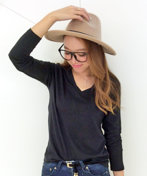 VENCEEXCHANGE（ヴァンスエクスチェンジ）の「ツイストV無地ロンT（Tシャツ/カットソー・レディース・ブラック/オリーブ/ホワイト/グレー/ネイビー・MEDIUM）」の3枚目の写真