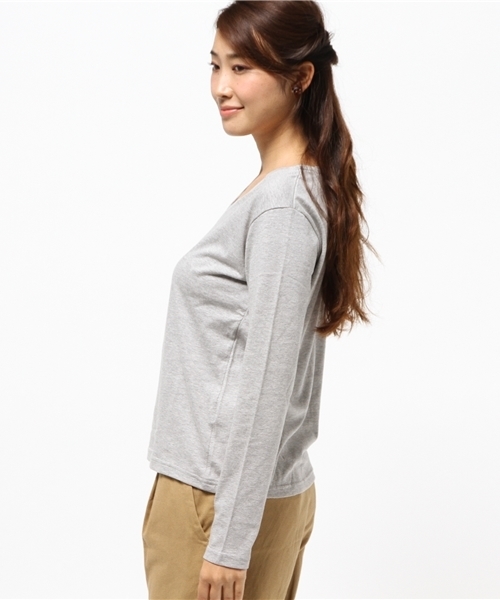 VENCEEXCHANGE（ヴァンスエクスチェンジ）の「ツイストV無地ロンT（Tシャツ/カットソー・レディース・ブラック/オリーブ/ホワイト/グレー/ネイビー・MEDIUM）」の7枚目の写真