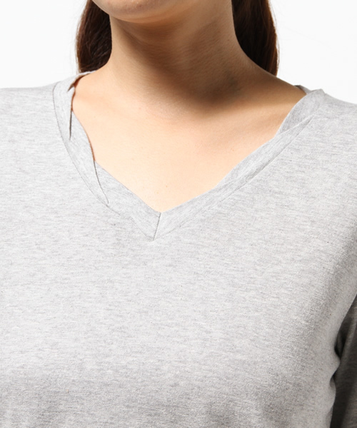 VENCEEXCHANGE（ヴァンスエクスチェンジ）の「ツイストV無地ロンT（Tシャツ/カットソー・レディース・ブラック/オリーブ/ホワイト/グレー/ネイビー・MEDIUM）」の10枚目の写真