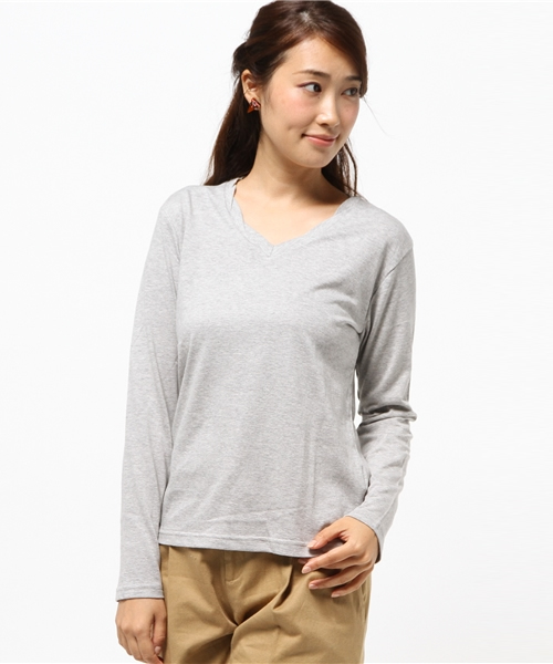 VENCEEXCHANGE（ヴァンスエクスチェンジ）の「ツイストV無地ロンT（Tシャツ/カットソー・レディース・ブラック/オリーブ/ホワイト/グレー/ネイビー・MEDIUM）」の17枚目の写真