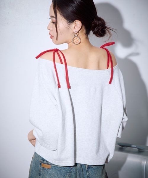 PBLIM（ページボーイリム）の「PBLIM/オフショルルーズウラケ（Tシャツ/カットソー・レディース・ネイビー/グレー・FREE）」の7枚目の写真