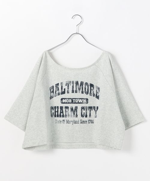 PBLIM（ページボーイリム）の「PBLIM/オフショルルーズウラケ（Tシャツ/カットソー・レディース・ネイビー/グレー・FREE）」の10枚目の写真