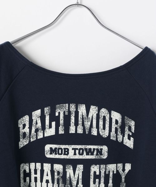 PBLIM（ページボーイリム）の「PBLIM/オフショルルーズウラケ（Tシャツ/カットソー・レディース・ネイビー/グレー・FREE）」の13枚目の写真