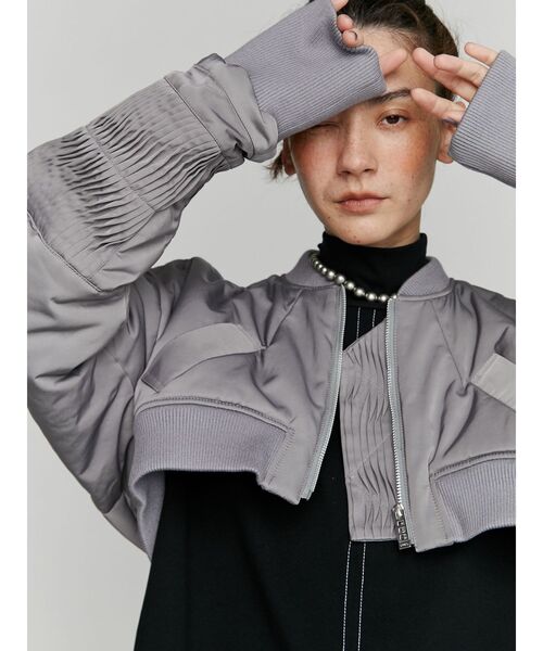 UN3D.（アンスリード）の「ORIGAMI TUCK BZ / オリガミタックブルゾン（ブルゾン・レディース・グレー/ブラック・36/38）」の3枚目の写真