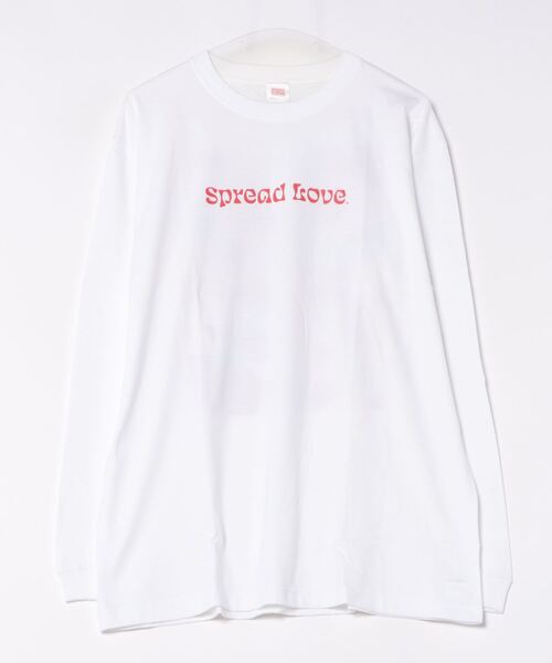 NO WAY(ノーウェイ)の「/Spread Love/オリジナルプリント L/S T(Tシャツ/カットソー・レディース・ホワイト/ブラック・MEDIUM/LARGE)」の2枚目の写真
