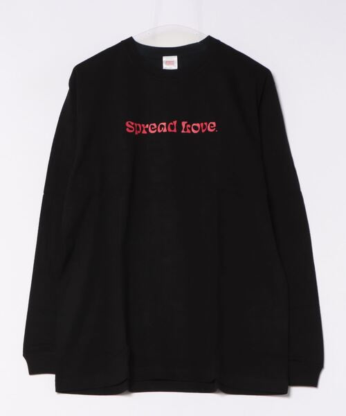 NO WAY(ノーウェイ)の「/Spread Love/オリジナルプリント L/S T(Tシャツ/カットソー・レディース・ホワイト/ブラック・MEDIUM/LARGE)」の1枚目の写真