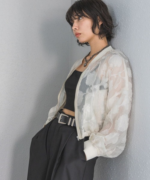 PAGEBOY（ページボーイ）の「シアージャガードブルゾン（ブルゾン・レディース・ブラック/オフホワイト・FREE）」の7枚目の写真