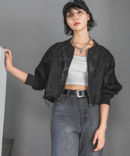 PAGEBOY（ページボーイ）の「シアージャガードブルゾン（ブルゾン・レディース・ブラック/オフホワイト・FREE）」の4枚目の写真